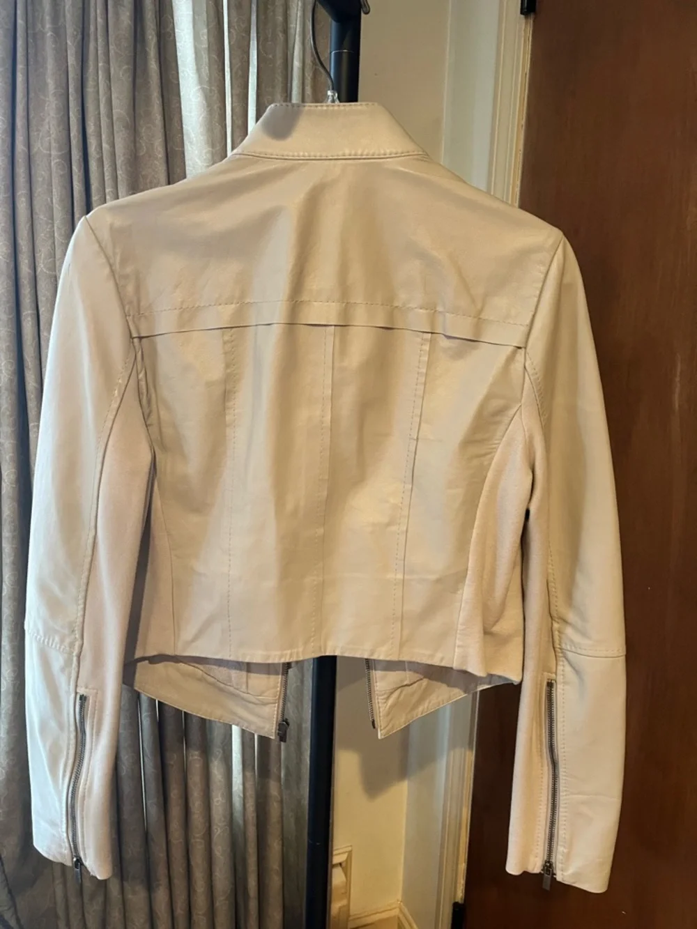 BCBGMaxAzria Cream Leather Jacket - Picture 4 of 5